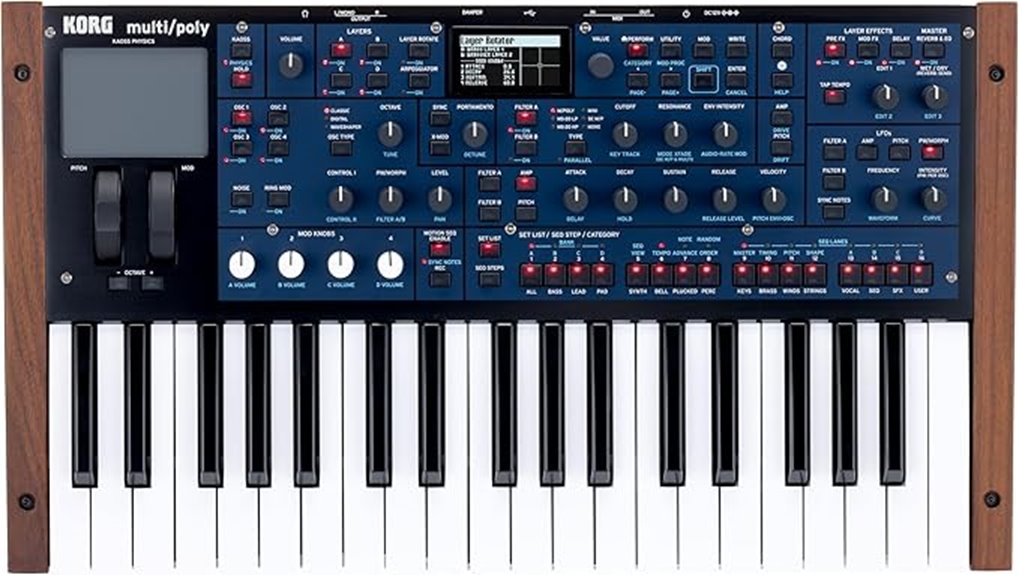 korg analog synthesizer with effects
