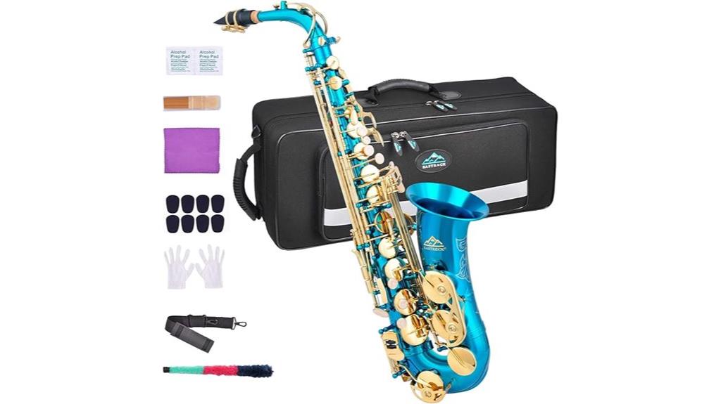 light blue alto saxophone set