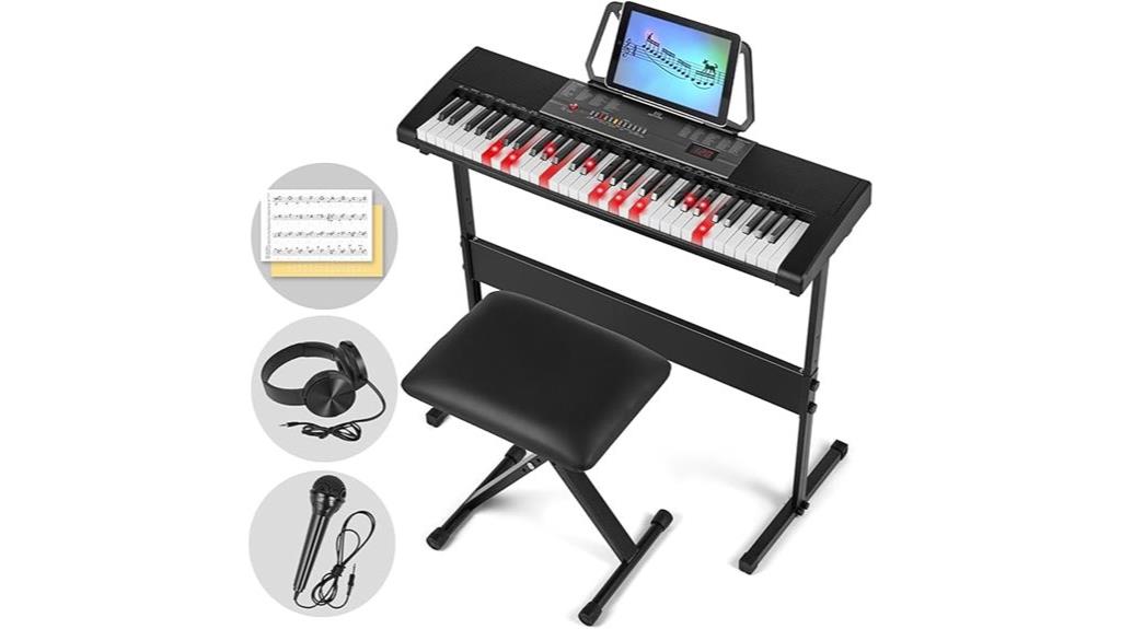 lighted keys piano keyboard