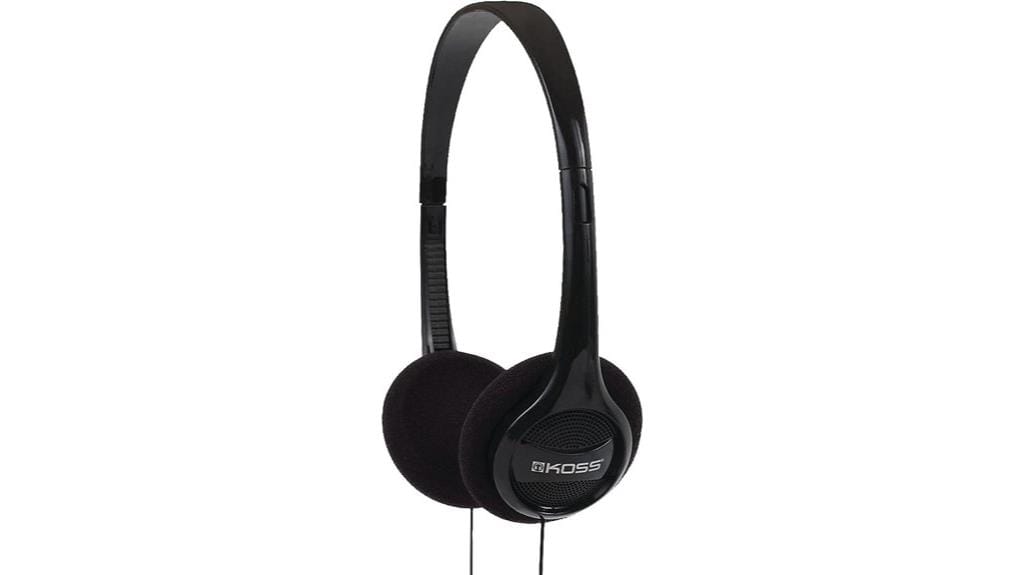 lightweight portable black headphones