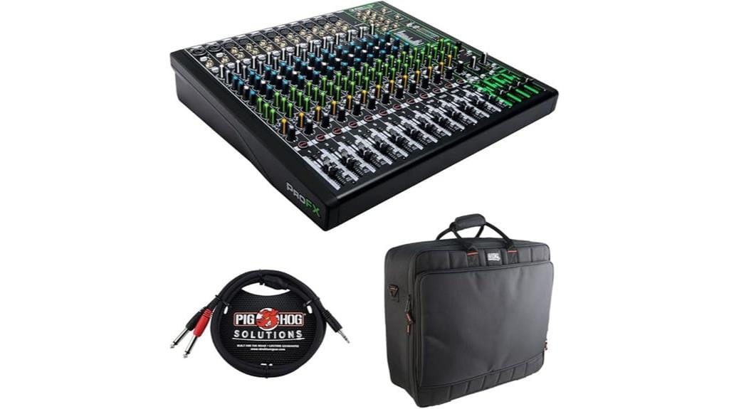mackie mixer and bag