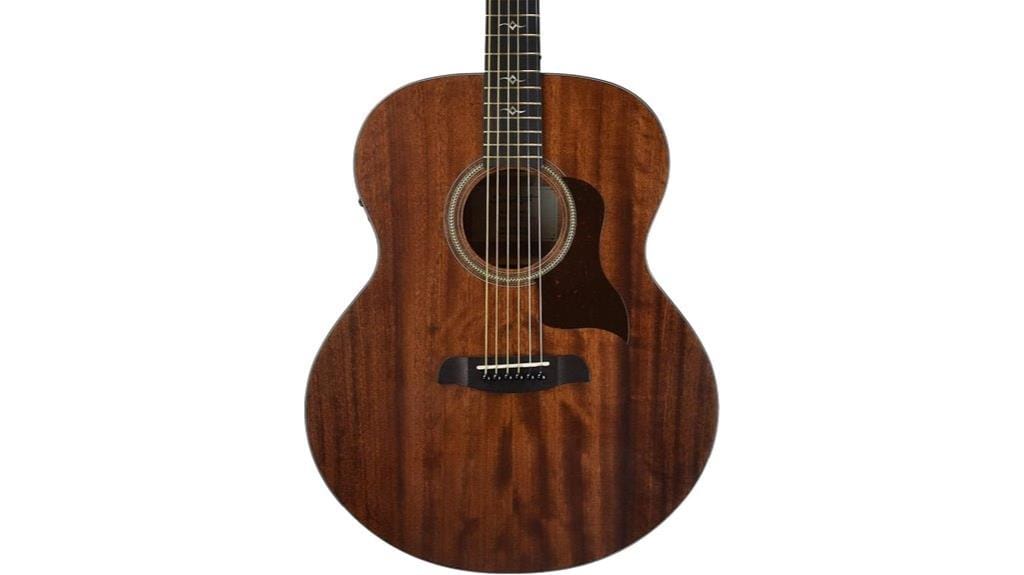 mahogany acoustic electric jumbo guitar