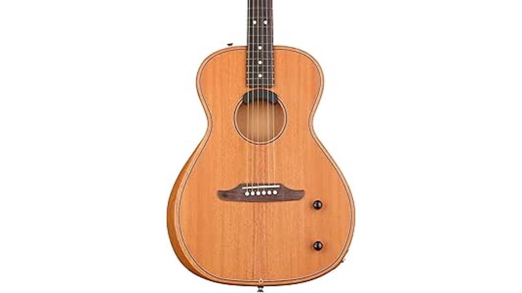 mahogany parlor acoustic guitar