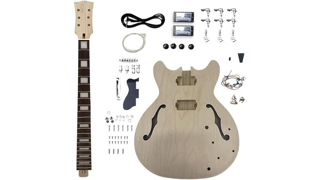 maple semi hollow guitar kit
