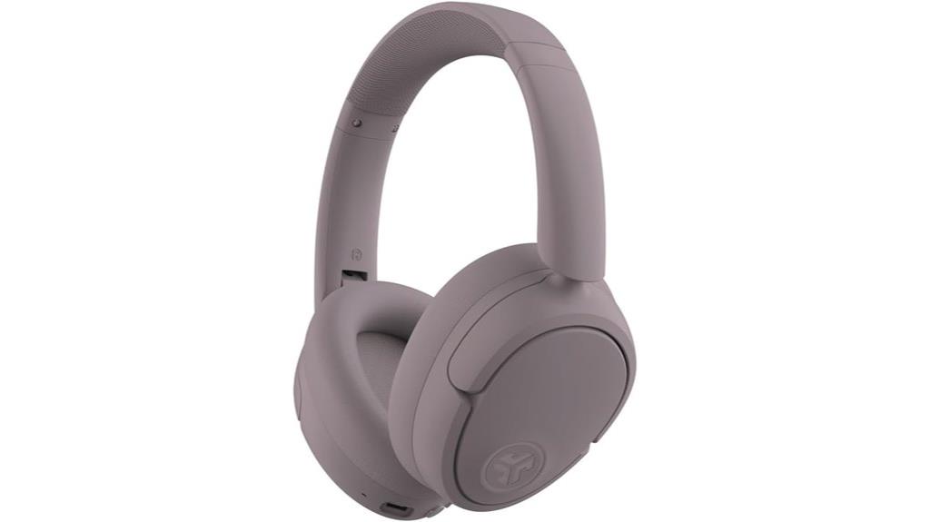 mauve wireless headphones with anc