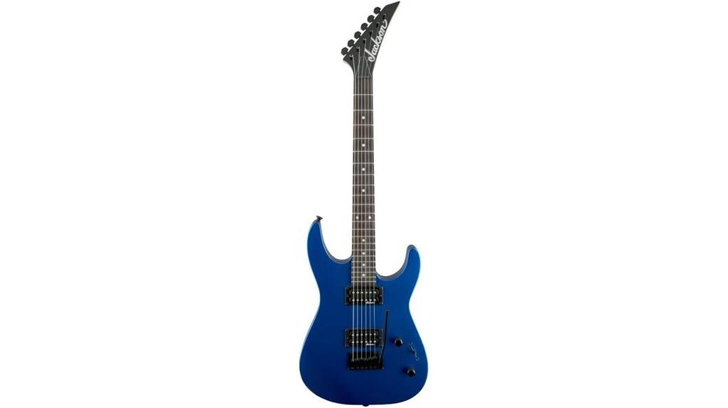 metallic blue electric guitar