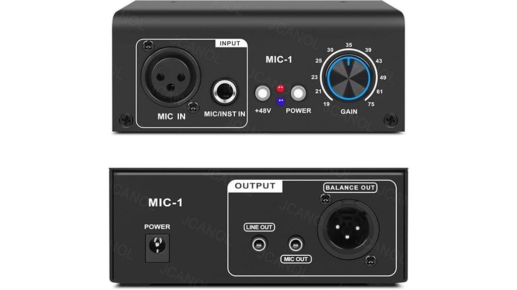 microphone preamp with phantom power