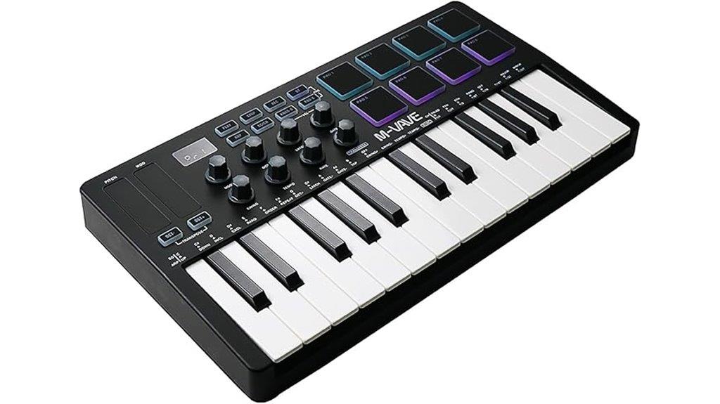 midi keyboard with drum pads