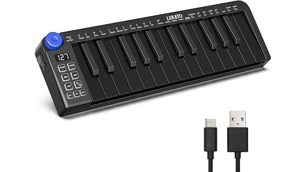 midi keyboard with velocity sensitivity