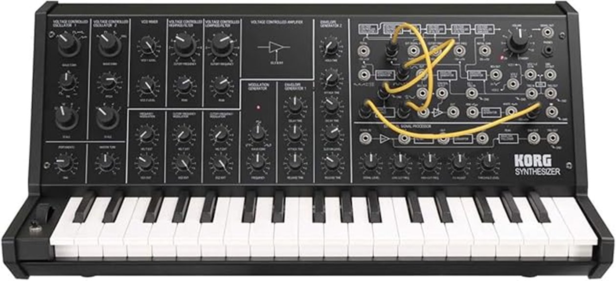 multi colored analog synthesizer