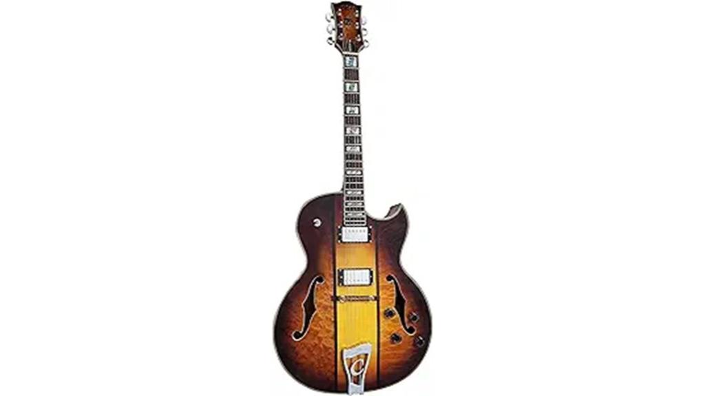 natural semi hollow electric guitar