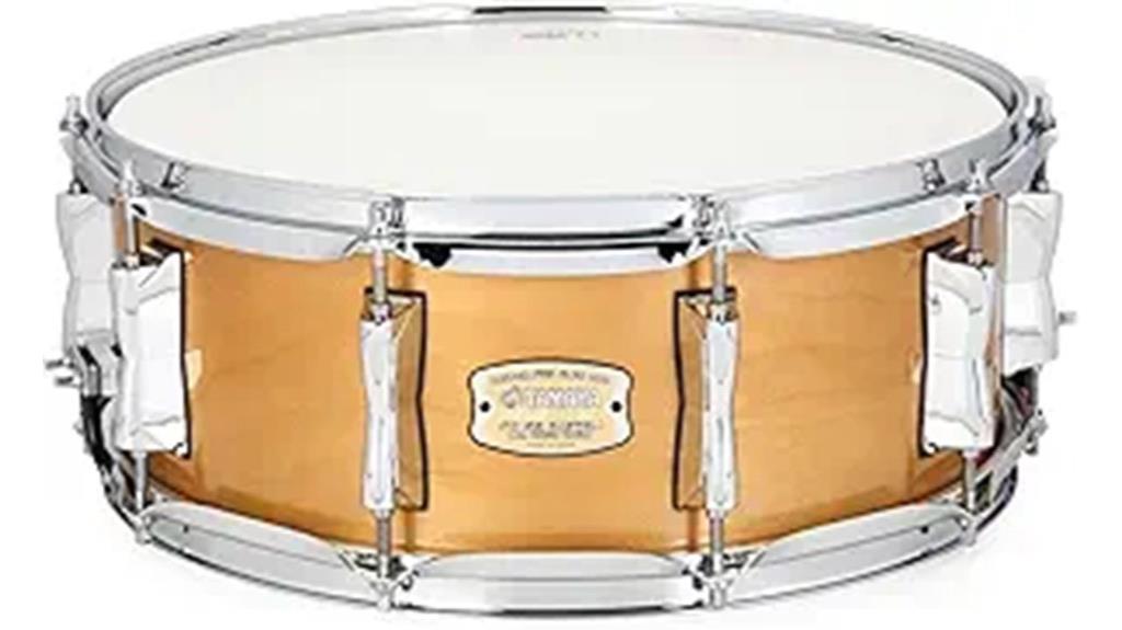 natural wood snare drum