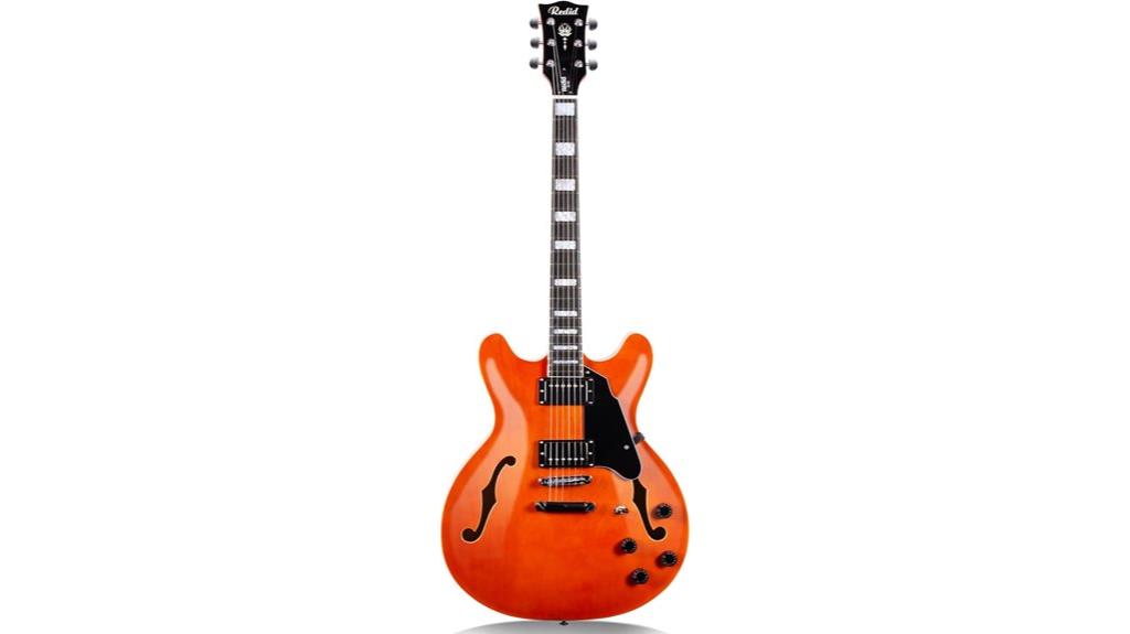 orange jazz semi hollow guitar