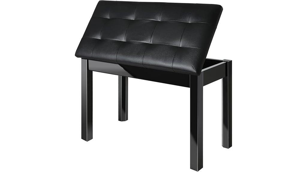 padded storage piano bench