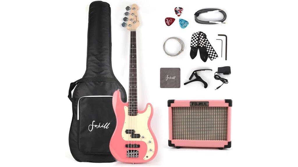 pink electric bass kit