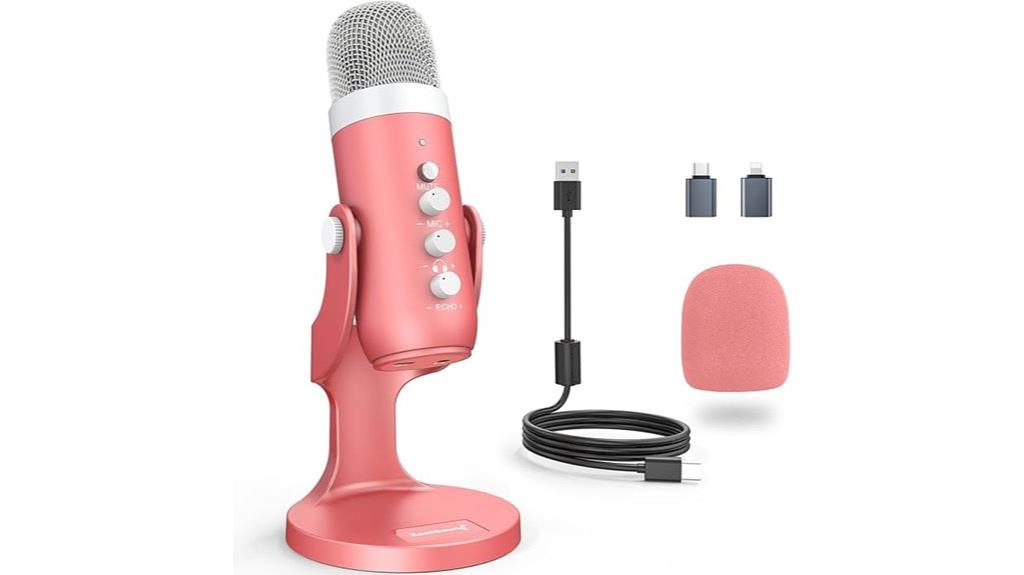 pink usb gaming microphone