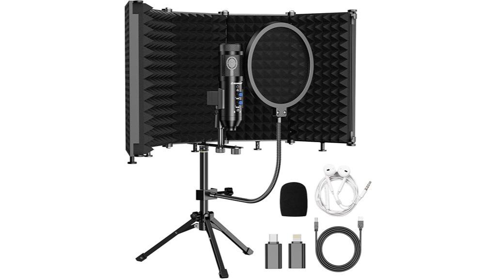 podcasting microphone with shield