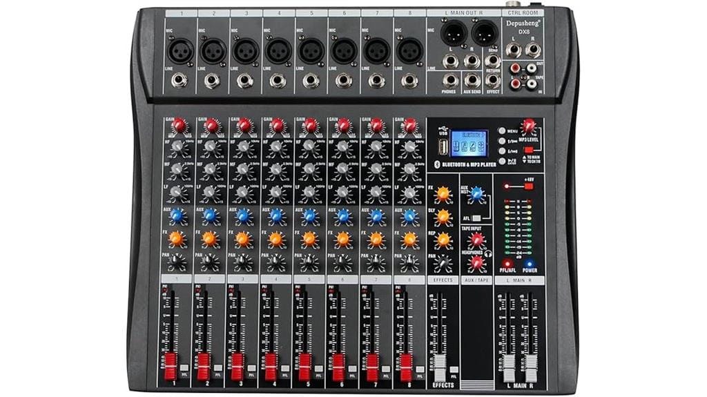 professional 8 channel mixer