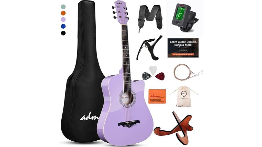 purple beginner guitar bundle