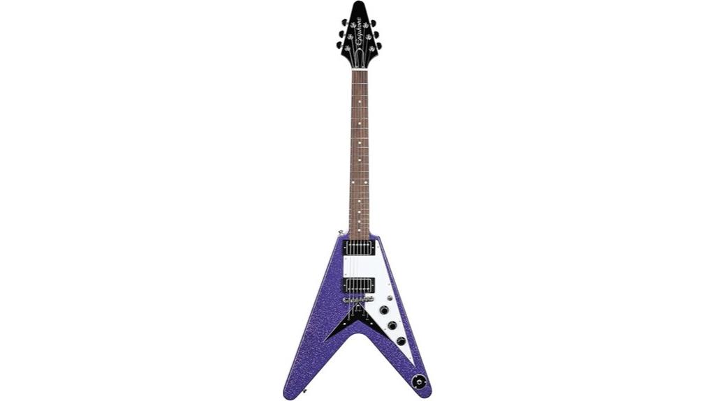 purple sparkle flying v