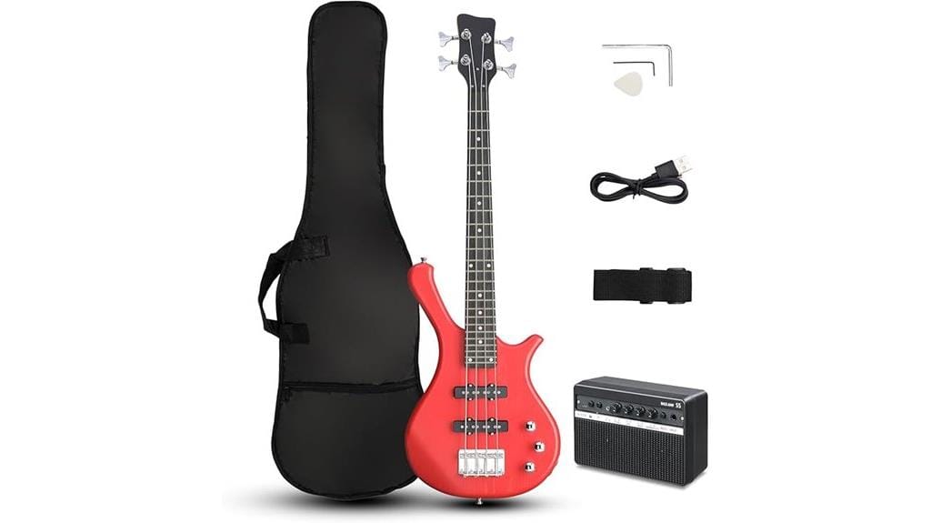 red 36 inch bass guitar