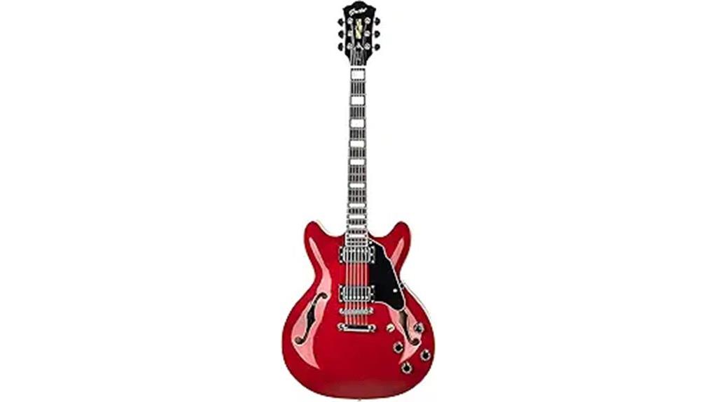 red semi hollow body guitar
