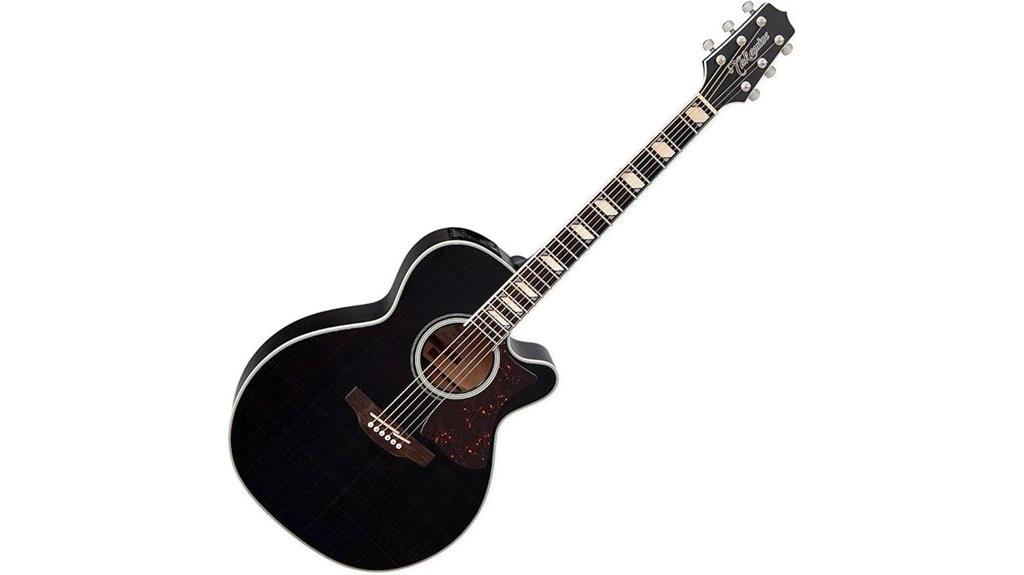 satin black acoustic electric guitar
