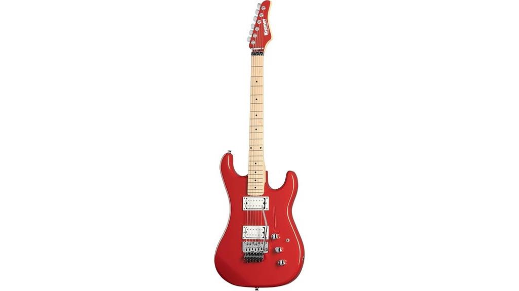 scarlett red metallic guitar