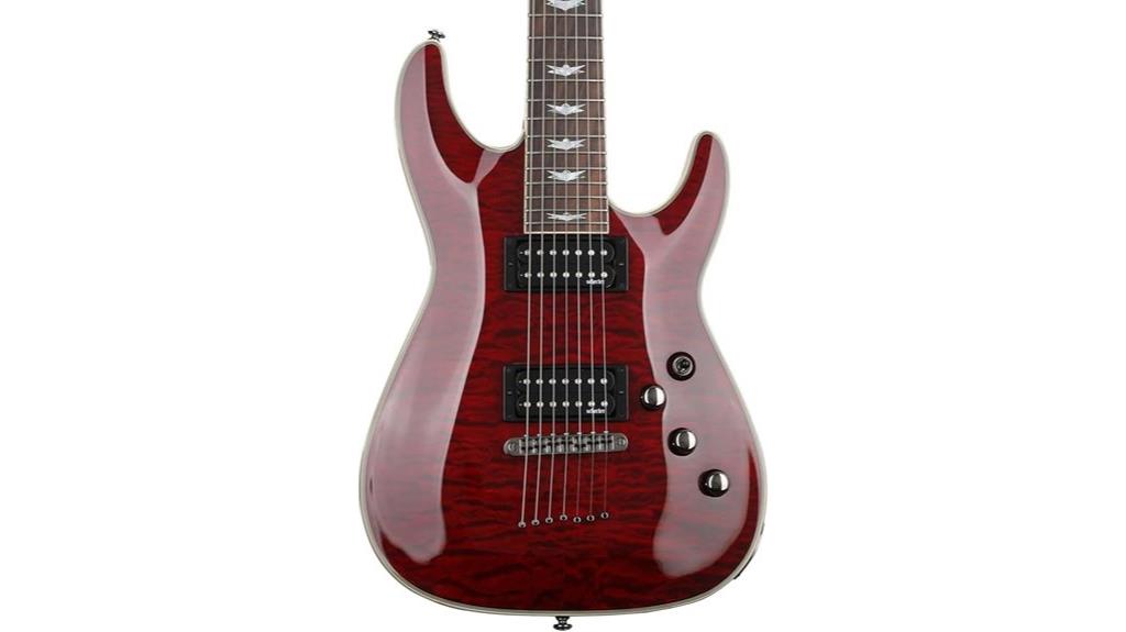 schecter seven string electric guitar
