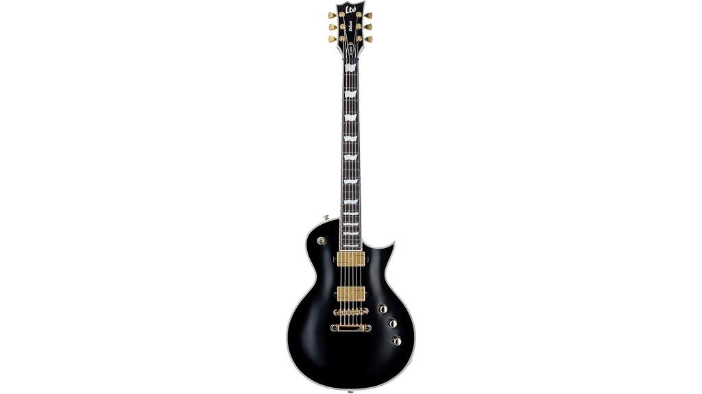 sleek black electric guitar