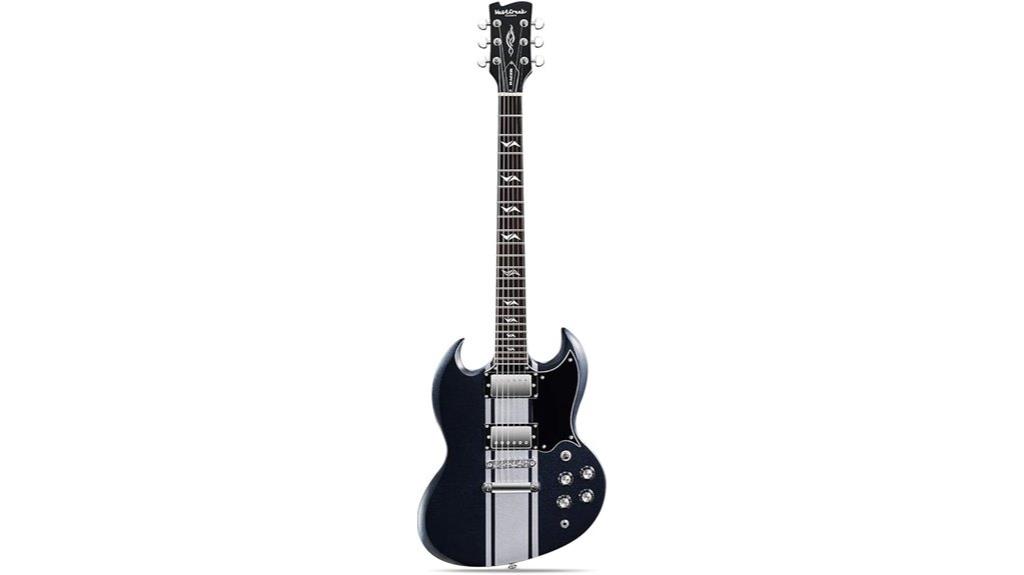 solid black electric guitar