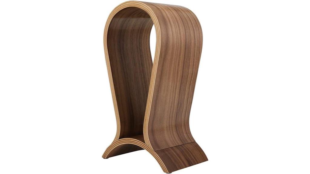 stylish wooden headphone holder