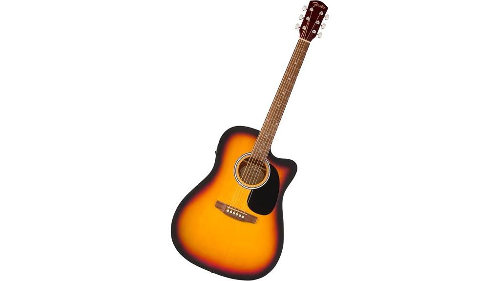 sunburst acoustic electric guitar