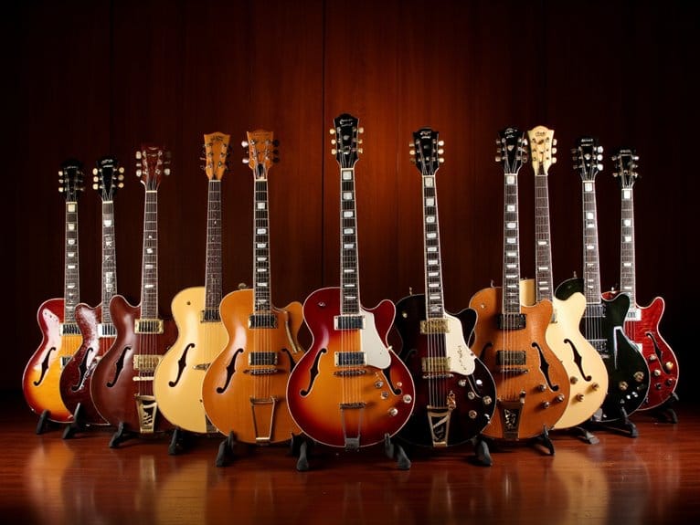 top hollow body guitars