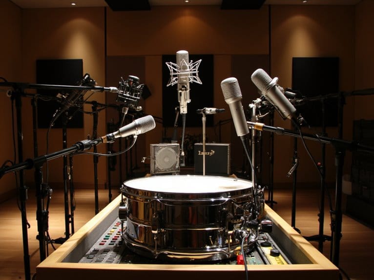 top snare drum mics