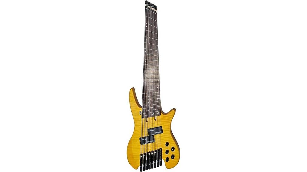 trans yellow 8 string bass