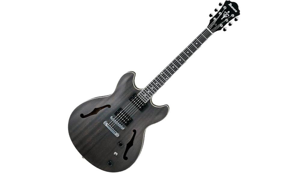 transparent black flat guitar