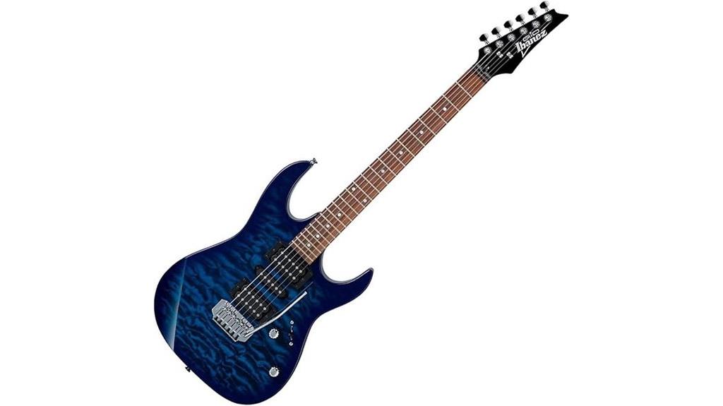 transparent blue burst guitar