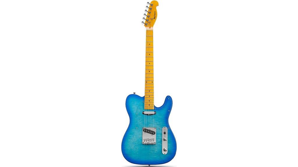 transparent blue burst guitar