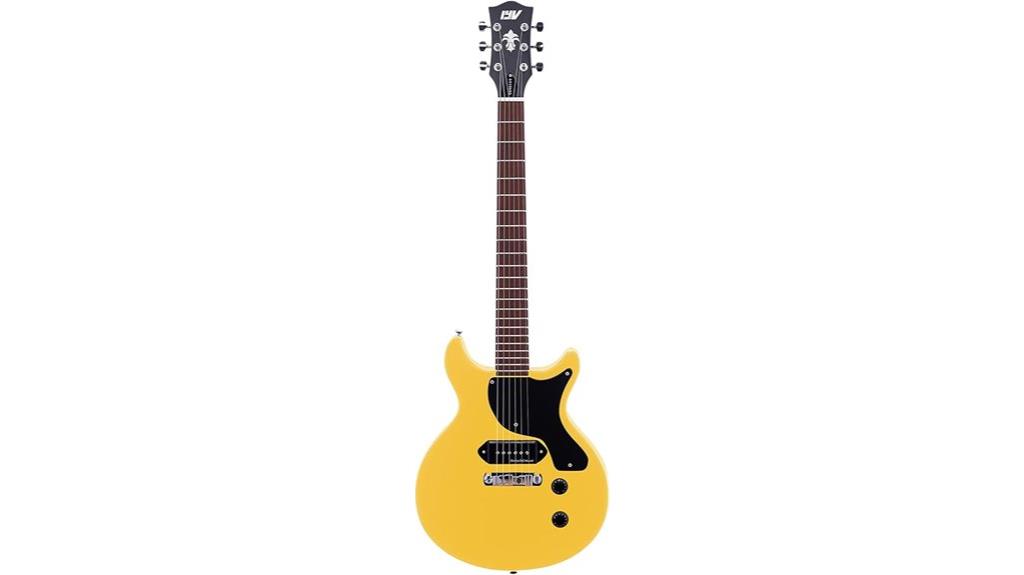 tv yellow electric guitar