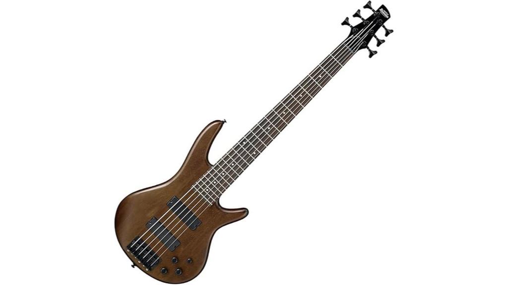 walnut finish bass guitar