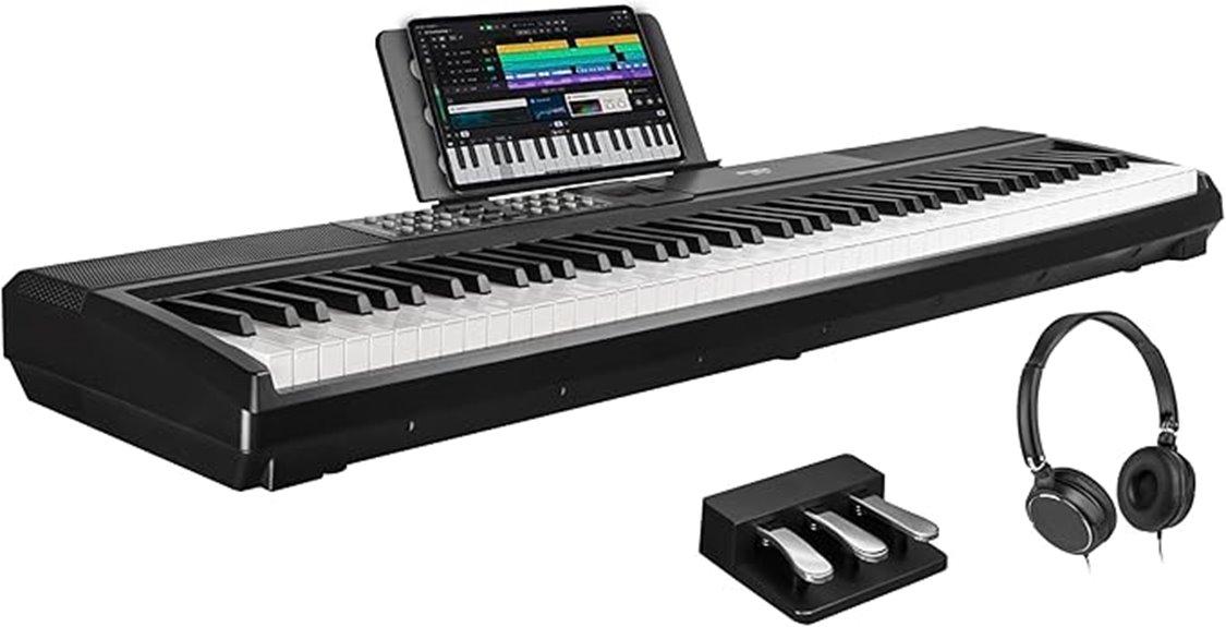weighted digital piano features