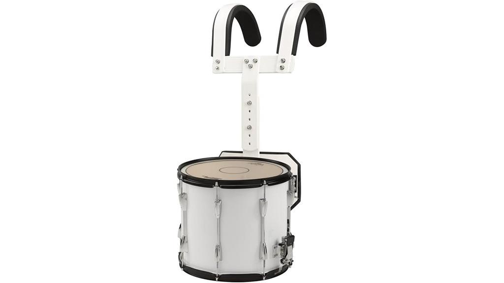 white marching snare drum