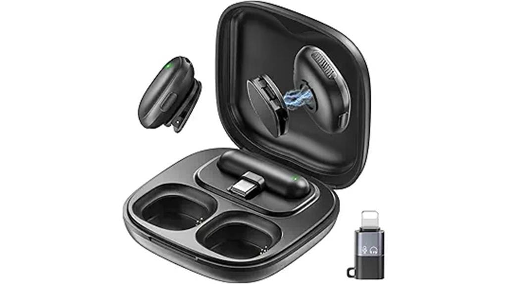 wireless lavalier microphone ai noise cancelling
